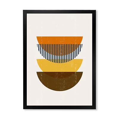 Abstract Geometric Moon Earth Tones  Wall Art