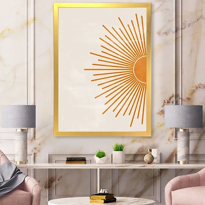 Orange Sun Print I  Canvas Wall Art