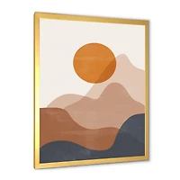 Red Moon Earth Toned Mountains II Wall Art