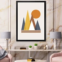 Mountain Abstract and Sun  Wall Art