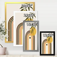 Abstract Yellow Sun with Retro Rainbow  Canvas Wall Art