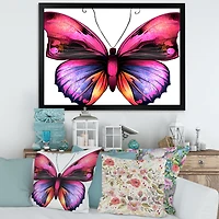Bright Pink Butterfly Portrait  Wall Art