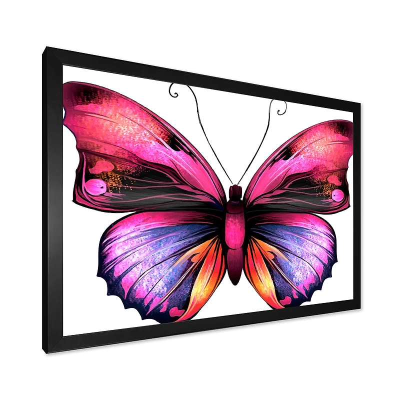 Bright Pink Butterfly Portrait  Wall Art