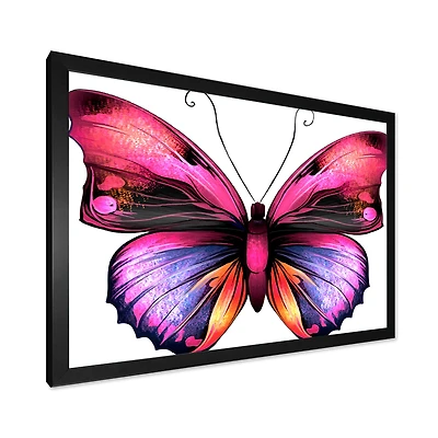 Bright Pink Butterfly Portrait  Wall Art