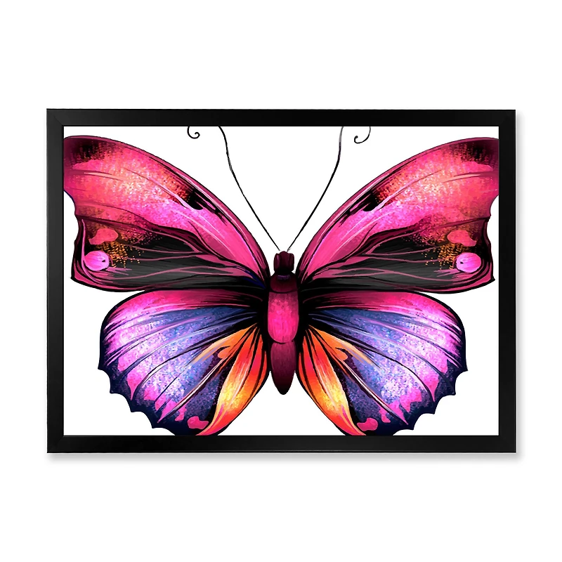 Bright Pink Butterfly Portrait  Wall Art