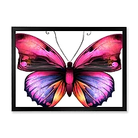 Bright Pink Butterfly Portrait  Wall Art
