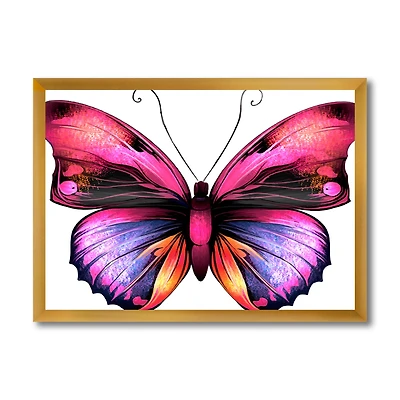 Bright Pink Butterfly Portrait  Wall Art