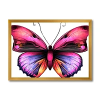 Bright Pink Butterfly Portrait  Wall Art