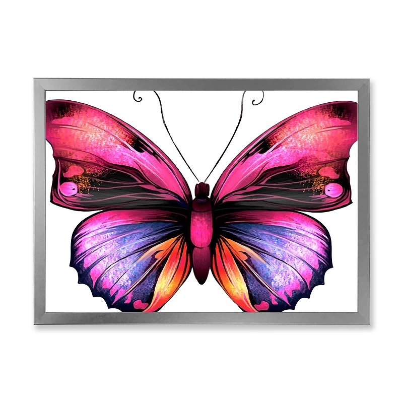 Bright Pink Butterfly Portrait  Wall Art