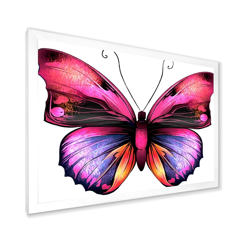 Bright Pink Butterfly Portrait  Wall Art