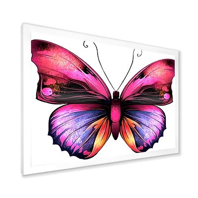 Bright Pink Butterfly Portrait  Wall Art