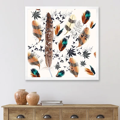 Multicolored Feather Pattern Wall Art