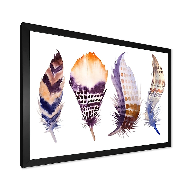 Purple Boho Feathers  Wall Art