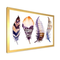 Purple Boho Feathers  Wall Art