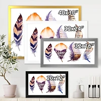 Purple Boho Feathers  Wall Art