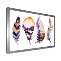 Purple Boho Feathers  Wall Art