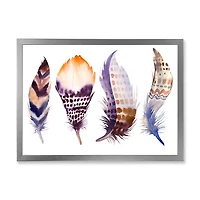 Purple Boho Feathers  Wall Art