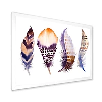 Purple Boho Feathers  Wall Art