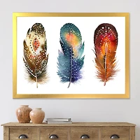 Colourful Boho Feather Set IX  Wall Art