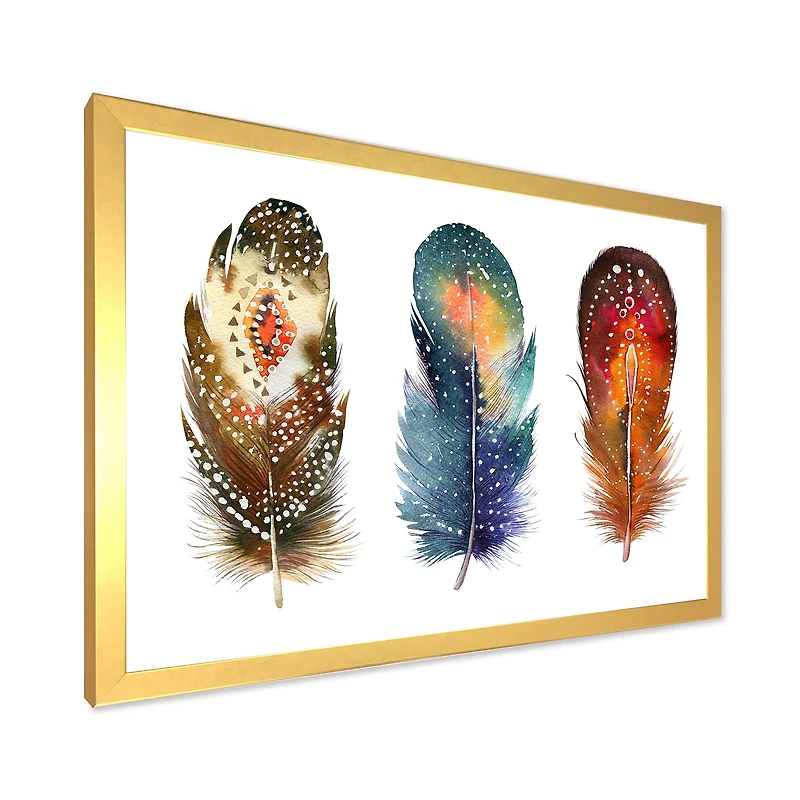 Colourful Boho Feather Set IX  Wall Art
