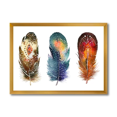 Colourful Boho Feather Set IX  Wall Art