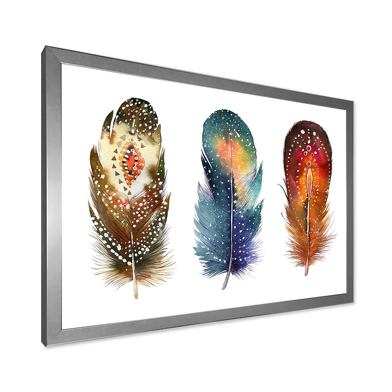 Colourful Boho Feather Set IX  Wall Art