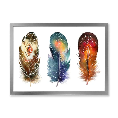 Colourful Boho Feather Set IX  Wall Art