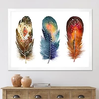 Colourful Boho Feather Set IX  Wall Art