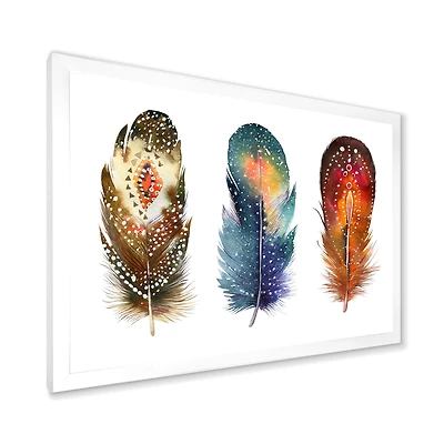 Colourful Boho Feather Set IX  Wall Art