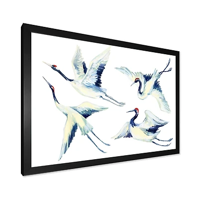 Asian Crane Bird Impression  Wall Art