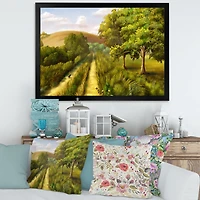 Vibrant Country Road During Summer  Wall Art