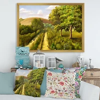 Vibrant Country Road During Summer  Wall Art