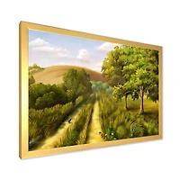 Vibrant Country Road During Summer  Wall Art