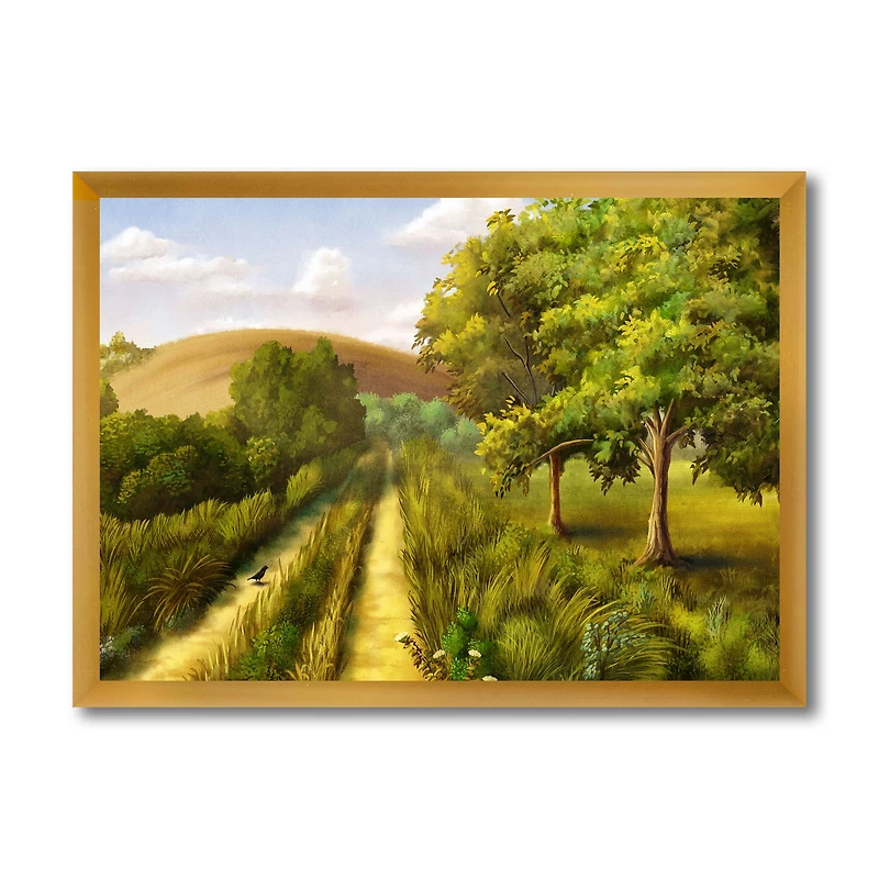 Vibrant Country Road During Summer  Wall Art