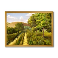 Vibrant Country Road During Summer  Wall Art