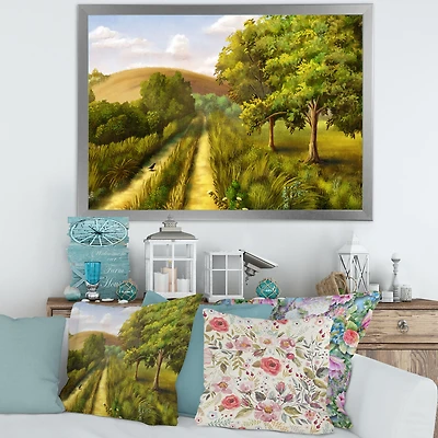 Vibrant Country Road During Summer  Wall Art