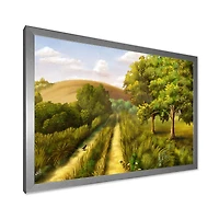 Vibrant Country Road During Summer  Wall Art