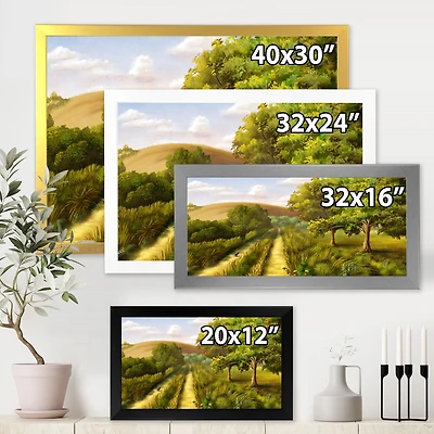 Vibrant Country Road During Summer  Wall Art