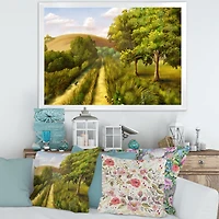 Vibrant Country Road During Summer  Wall Art