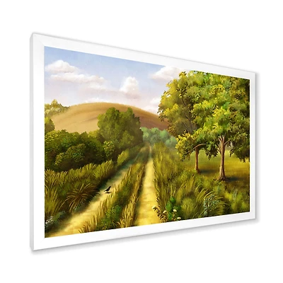 Vibrant Country Road During Summer  Wall Art