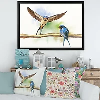 Two Barn Swallows Birds  Wall Art