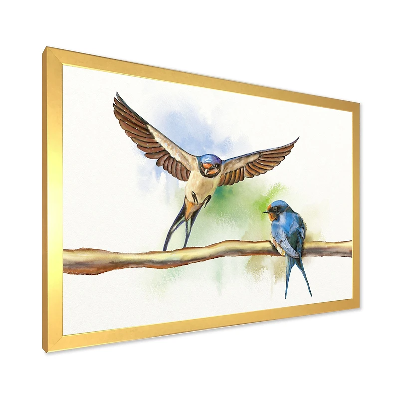 Two Barn Swallows Birds  Wall Art