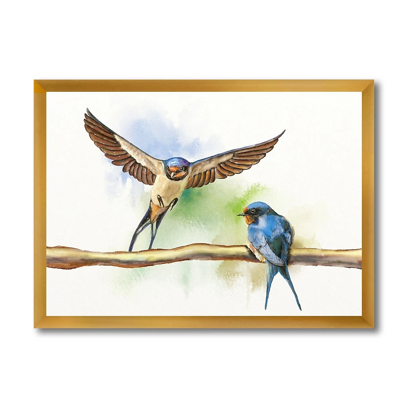 Two Barn Swallows Birds  Wall Art