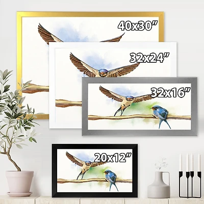 Two Barn Swallows Birds  Wall Art