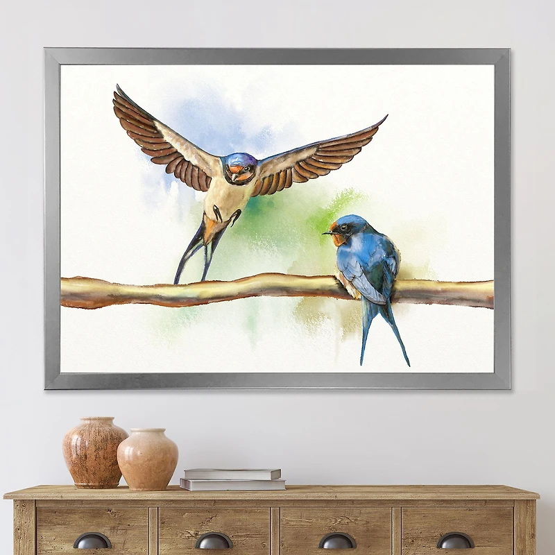 Two Barn Swallows Birds  Wall Art