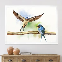 Two Barn Swallows Birds  Wall Art