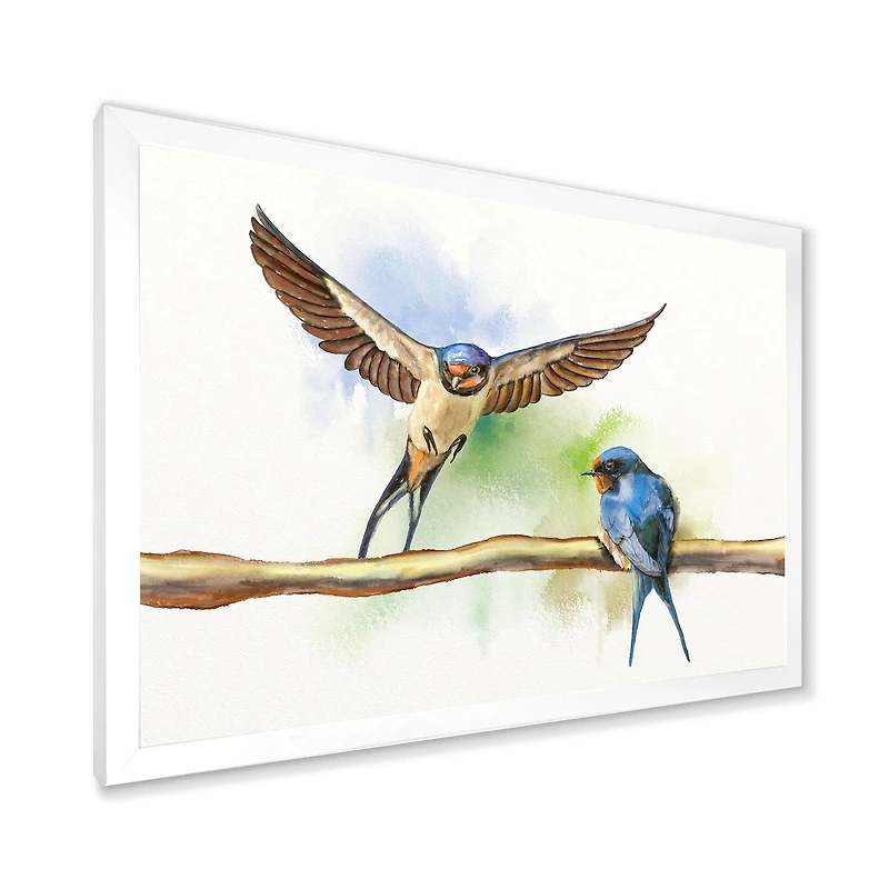 Two Barn Swallows Birds  Wall Art