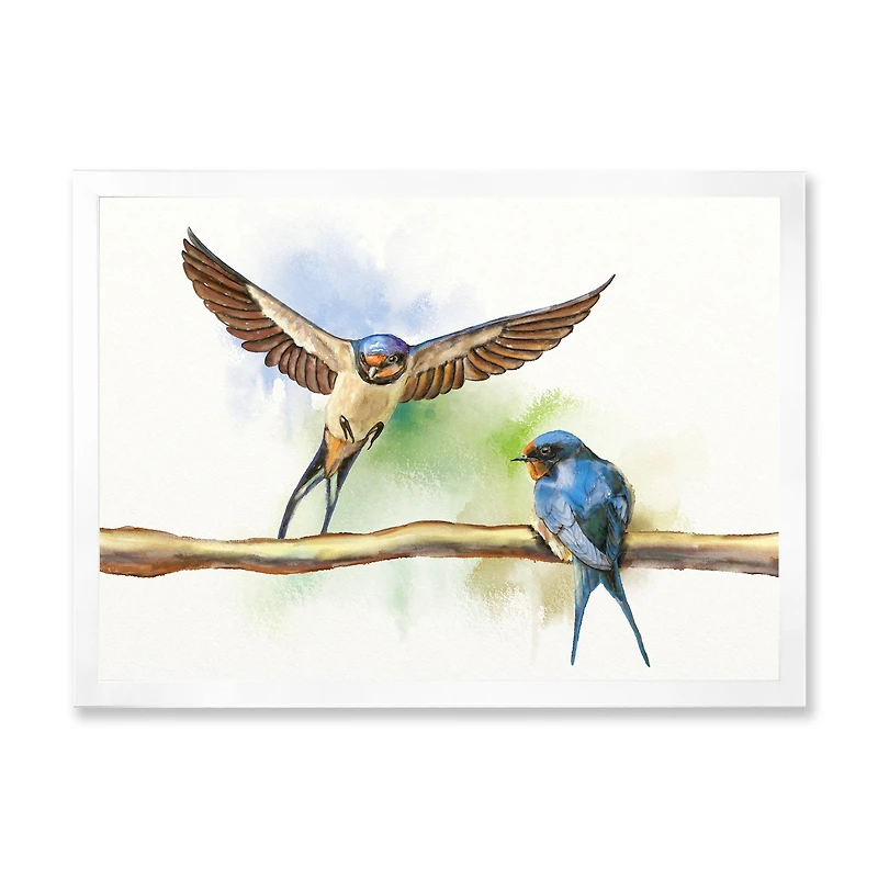 Two Barn Swallows Birds  Wall Art