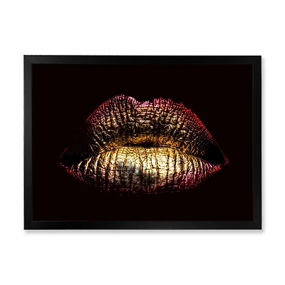 Toile « Sexy Golden Metallized Female Lips IV »