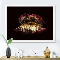 Sexy Golden Metallized Female Lips IV  Wall Art